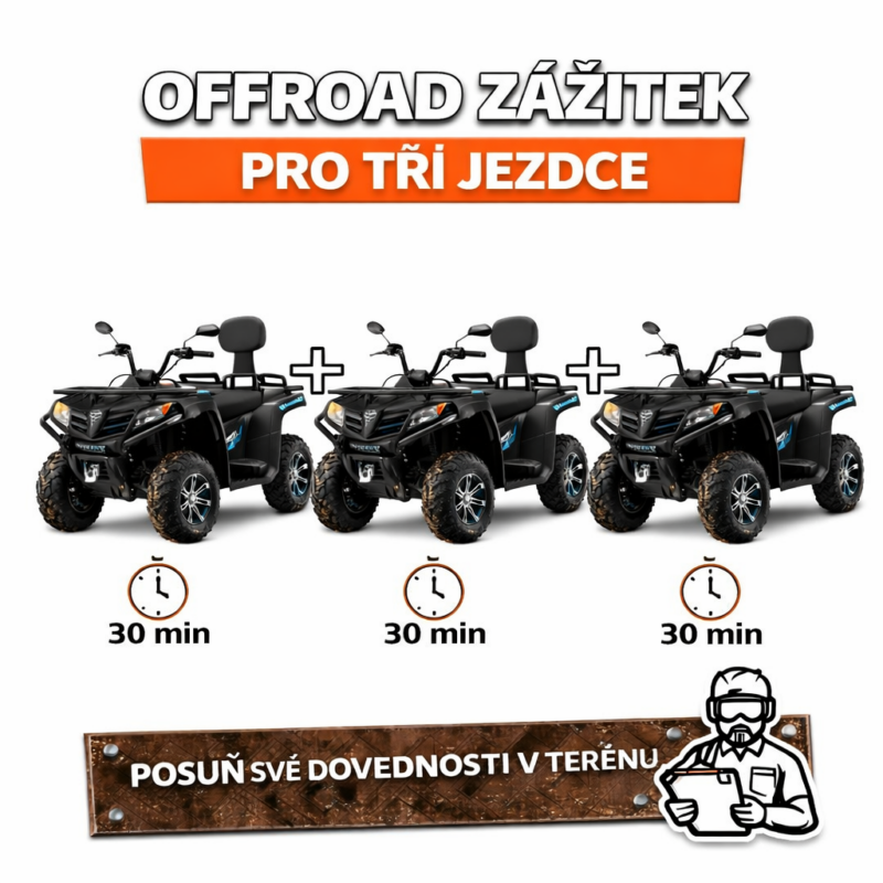 Offroad zážitek pro tři jezdce – 30 min.