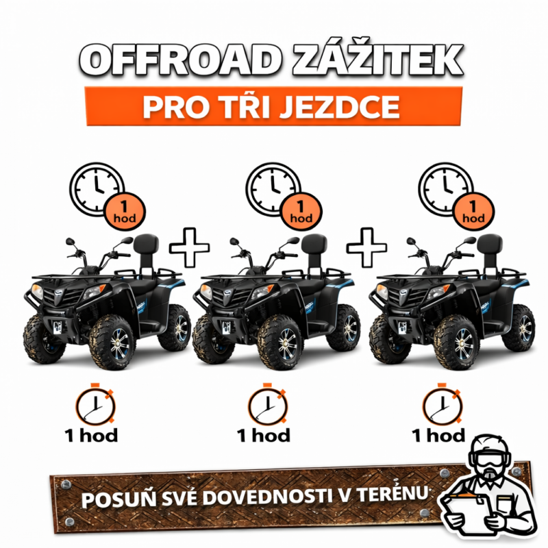 Offroad zážitek pro tři jezdce – 60 min.