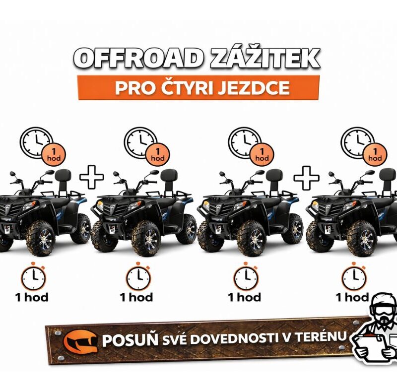 Offroad zážitek pro čtyři jezdce – 60 min.