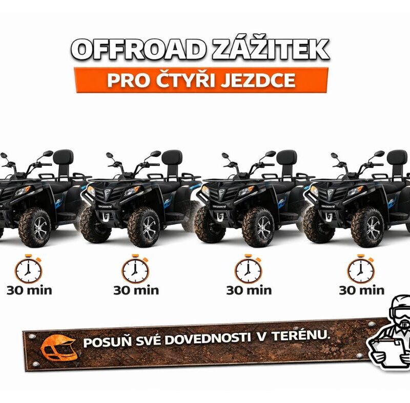 Offroad zážitek pro čtyři jezdce – 30 min.